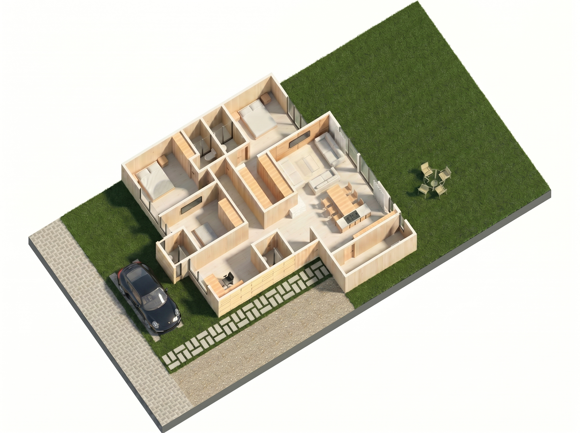 Planta arquitectónica casa campestre Tipo 3 Premium 140 m² en Condominio Arrayanes
